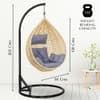 Rattan Egg Single Seater 6 Star Swing Chair Grey