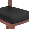 Aero Solid Wood 6 Seater Dining Table With 6  Clarke Dining Chairs (Finish : Danish Walnut, Chair Colour : Black Leatherette)