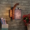 Devansh Solid Wood Electric Wall Light in Brown Colour with Blue Shade Count of 1 Light