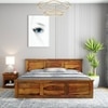 Stainfleld Sheesham Wood Queen Size Bed Non Storage Bed Honey OakOak Finish (60 x 78 inches)