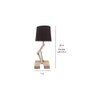 Flex Beige Wooden Table Lamp with Black Fabric Lampshade