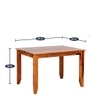 Herb Solid Wood 4 Seater Dining Table in Warm Walnut Finish