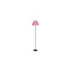 Makari Pink Natural Fiber Floor Lamp with Black Iron Base
