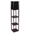 Brown Square Floor Lamp with Black Shade