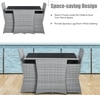 Carry Bird Wicker Patio Furniture Outdoor Balcony Chairs In Grey And Sky Blue Colour