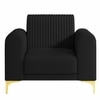 Veniza Velvet 1 Seater Sofa In Black Colour