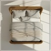 Heritage Cane Upholstered King Size Bed in Linen With Oak wood Frame