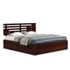 Perper Solid Wood Queen  Size Bed Without Storage (Walnut Finish)