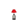 Stephanie Red cotton Glass Table lamp with Iron Base
