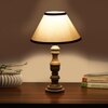 Devansh Multicolor Cotton Table Lamp With Wood Natural Base (10X18 Inches)-33