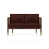 Taran 2 Seater Wooden Sofa in Deep Crimson Velvet Colour