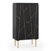 Dante Solid Wood Bar Cabinet (Black Finish)