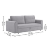 Baruna 3 Seater Velvet Pull Out Sofa Cum Bed with Storage In Grey Color