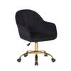 Doe Buck Aurora Modern Black Luxury Velvet Office Chair