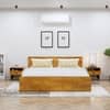 Hexa Engineered Wood Modern King Bed With Headboard With Storage In Giant Wood