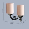 Devansh Metal Electric Wall Light in Antique Gold Colour with Grey Shade Count of 2 Lights