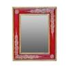 Desert Art MDF Hand Painted Red Rectangle Decorative Mirror