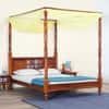 Rangrez Sheesham Wood King Size Non Storage Poster Bed in Honey Oak Finish