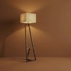 Angular Beige Jute Floor Lamp with Beige Jute Base