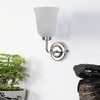 Devansh Metal Electric Wall Light in Steel Colour with White Shade Count of 1 Light