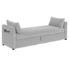 Jedlo Velvet 2 Seater Ottoman Bench with Storage in Grey  Color