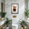 The Castle Decor Funny Highland Cow Taking Shower Wall Art 8x12 Inch (Style 1)