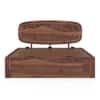 Nimbus Solid Wood Queen Size Bed With Hydraulic Storage (Teak Finish)