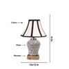 Devansh Multi Cotton Shade Lamp With Wood & Mosaic Glass Base For Decoration/Office/Home/Gifting/Study For Decoration/Office/Home/Gifting/Study