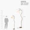 Kaze Handicrafted Floor Lamp in Golden and White Colour