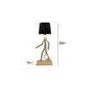 Moonwalker Beige Wooden Table Lamp with Black Fabric Lampshade