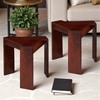 Avina Sheesham Wood Contemporary Triangle Set Of 2 Sidetable End Table In Honey Finish