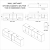 6 Doors Modular Wall Mounted Kitchen Cabinet With Organizer Shelf In Slate Grey Finish