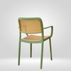 Kepler Brooks Zen Cafeteria Dining Chair With Arms in Green Colour