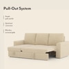 Kowloon Sectional 3 Seater Pull Out  Sofa Cum Bed with Storage In Birch Beige Colour