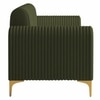 Veniza Velvet 3 Seater Sofa In Olive Green Colour