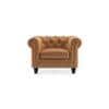 Winchester 1 Seater Half Leather Sofa in Mustard Colour