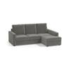 Apollo Sofa (Colour : Ash Grey Velvet, Cushion : Soft, Back Type : High Back, Seating Capacity : Right Aligned 2 Seater + Right Aligned Chaise + Ottoman)