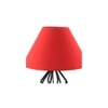 Tayson Red Fabric Shade Table Lamp with Black Iron Base