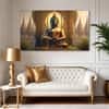 The Castle Decor Lord Buddha Meditation Wall Art Framed Painting 27x48 Inch (Style 7)