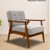 Armari Boucle Fabric Arm Chair in White Colour