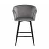 Doe Buck Velvet Counter Height Bar Stool in Grey Colour