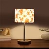 Devansh Multicolor Cotton Table Lamp With  Natural  Wood Base  & Steel Pipe (7X17 Inches)-14
