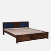 Ebonix Non Storage Solid Wood Bed King Size in Provincial Teak Finish
