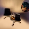Devansh Metal Electric Wall Light in Gold Colour with Black Shade Count of 2 Lights