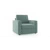 Apollo 1 Seater Fabric Sofa in Dusty Turquoise Velvet Colour