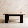 Sculpt Edge Solid Wood Coffee Table in Brown Colour