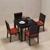 Arabia - Oribi 4 Seater Storage Dining Table Set (Colour- Burnt Orange , Finish- Mahogany)