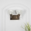 Minimal 2 Light Metal Antique Brass Finish Wall Light With Frosted White Glass