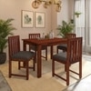 Aura 4 Seater Dining Set with Cushioned Chairs in Dark Grey Colour