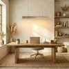 Slimline 36 Beige Solid Wood Single Hanging Light